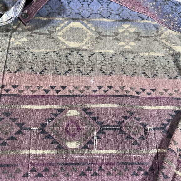 Cabela's Deerskin Soft Chamois Aztec Long Sleeve Button Up Shirt Men's XL - Picture 5 of 11